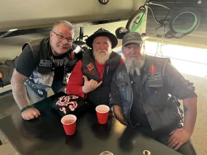 Photo of Oil Country chapter members outside of their clubhouse