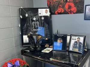 Photo of an Oil Country clubhouse memorial